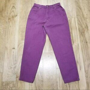 Vtg 80s Best American Tapered Mom Jeans High Rise Size 13/14 Purple Denim 30x29